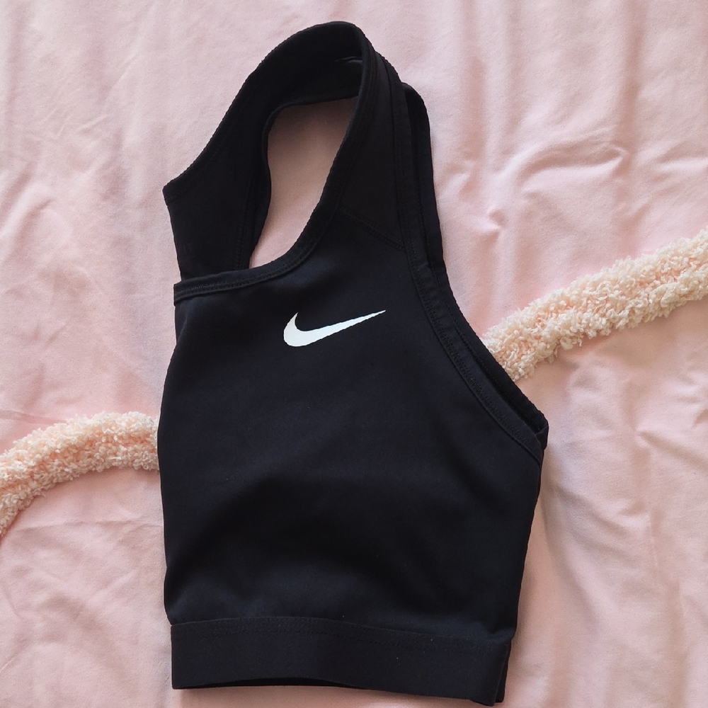 Nike Black Sports Bra with White Swoosh